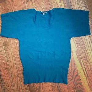 ⬇️ Cable & Gauge Peacock Blue Lightweight Sweater