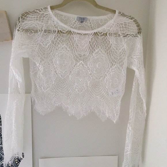 Tobi lace cropped top