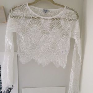 Tobi lace cropped top