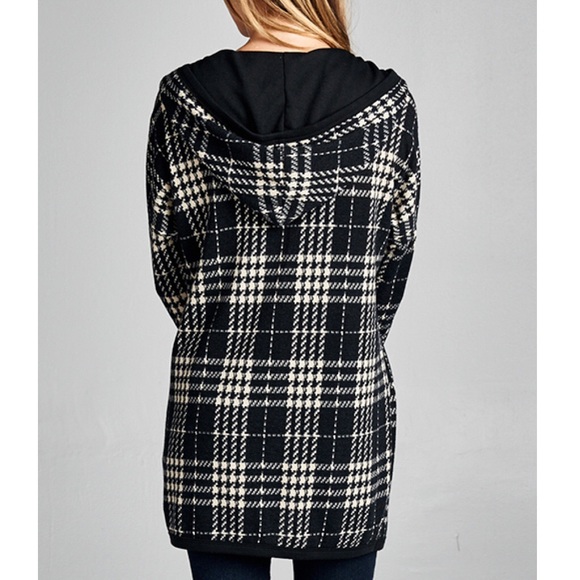 LOWEST PRICE Plaid Hoodie Jacket Cardigan - Picture 3 of 4