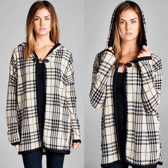 LOWEST PRICE Plaid Hoodie Jacket Cardigan - Picture 4 of 4