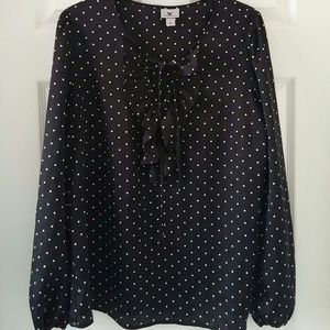 Black & white polka dot blouse