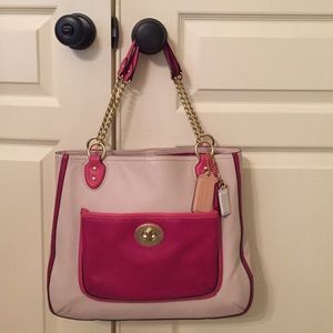 Authentic EUC Coach purse colorblock sm/med tote