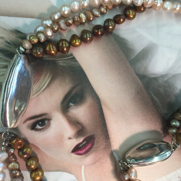 Pearls & sterling silver pendant necklace - Picture 2 of 3