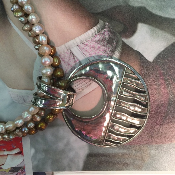 Pearls & sterling silver pendant necklace - Picture 3 of 3