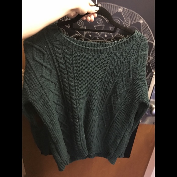 Urban Outfitters Sweaters - ❌SOLD❌UO knit forest green sweater w/brown patches