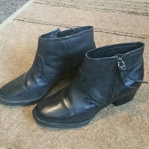 Black Leather Ankle Boots