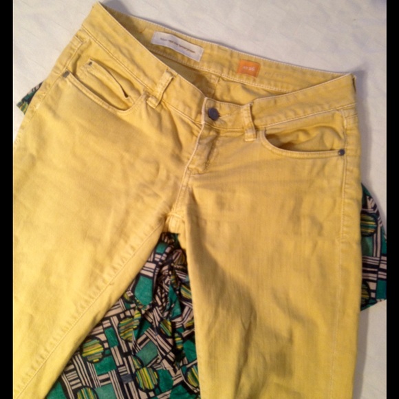 Pilcro and the Letterpress Yellow Skinny Jeans