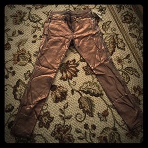 Rich and Skinny metallic gold jeans.