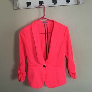 Neon Pink Jersey Blazer! Worn twice Size M