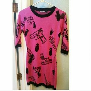 Guns and grenades pink body con dress