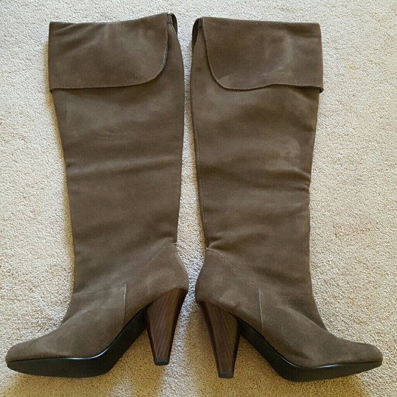 Cow suede over the knee boots