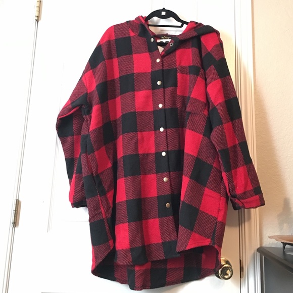 simply plaid oversized hoodie