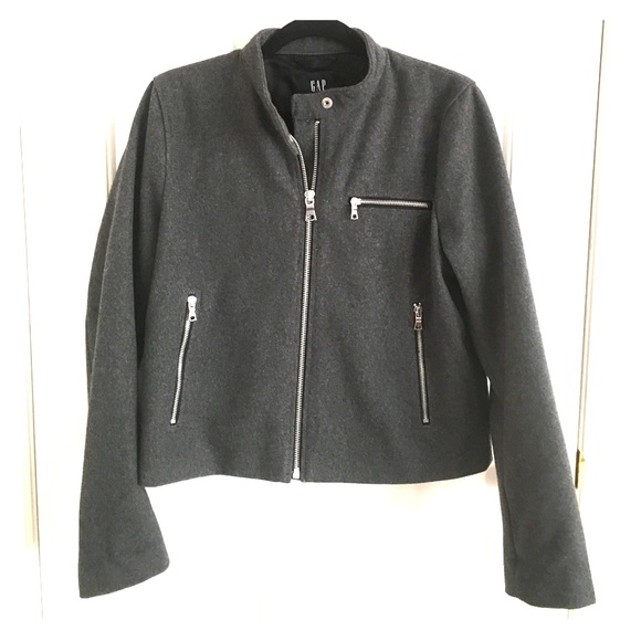 Dark grey Gap moto jacket size large