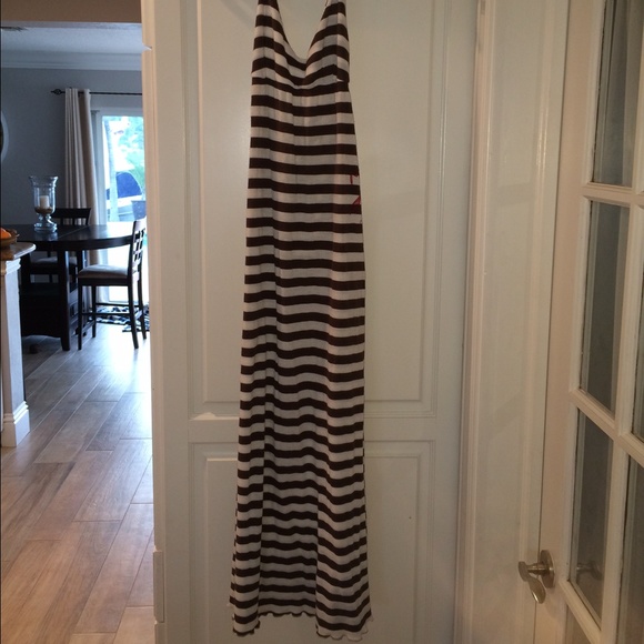 Brown & White Striped Maxi by Mora - Picture 2 of 4