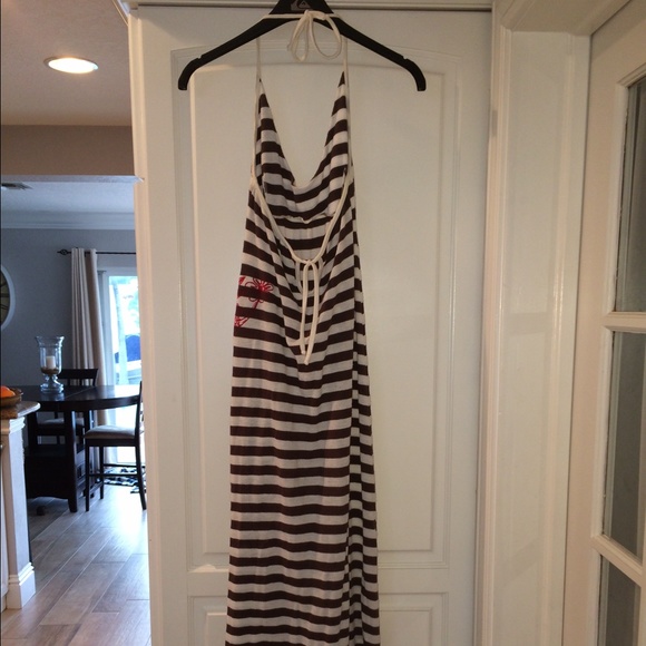 Brown & White Striped Maxi by Mora - Picture 3 of 4