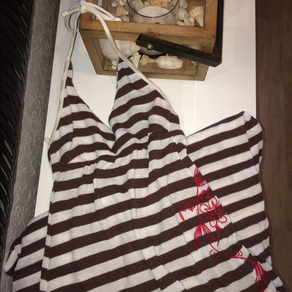 Brown & White Striped Maxi by Mora - Picture 4 of 4