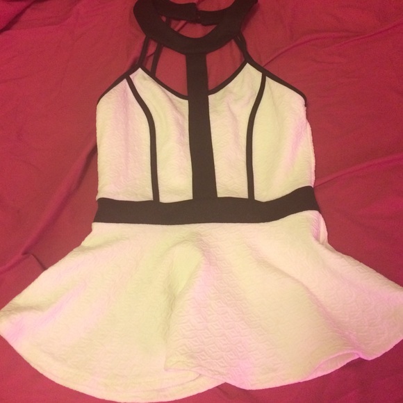 Black & White peplum top