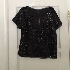 Black Sequence Top