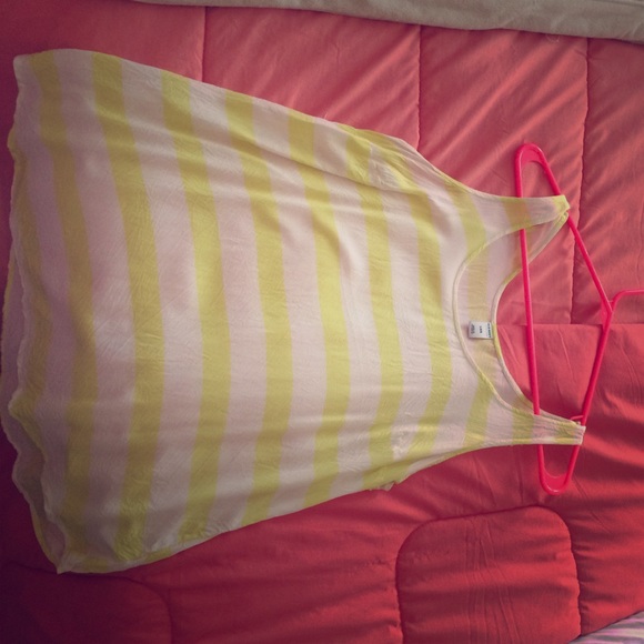 Yellow and White stripe top