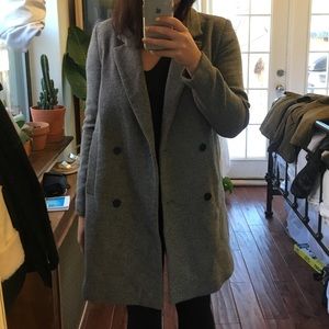 grey Zara peacoat