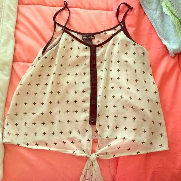 Cross Crop Top wet seal