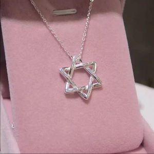 Jewish silver Star of David 925plated necklace