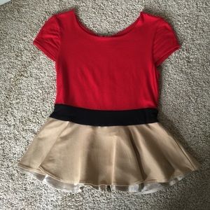 Red & Gold short sleeve peplum top