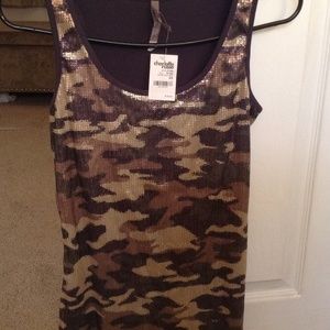 Charlotte Russe sequin army tank top