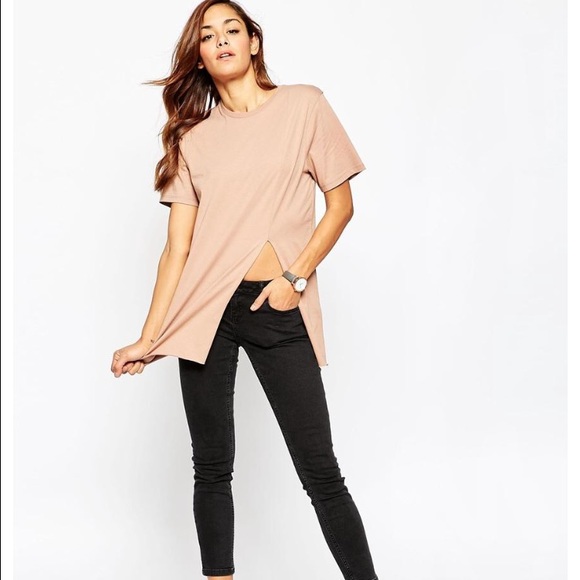 Nude front split t shirt from ASOS