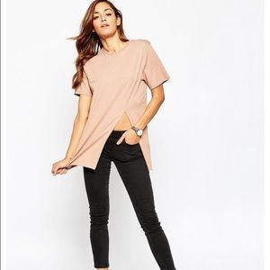 Nude front split t shirt from ASOS