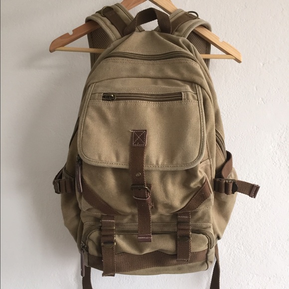 FREE WITH PURCHASE Khaki Canvas Backpack
