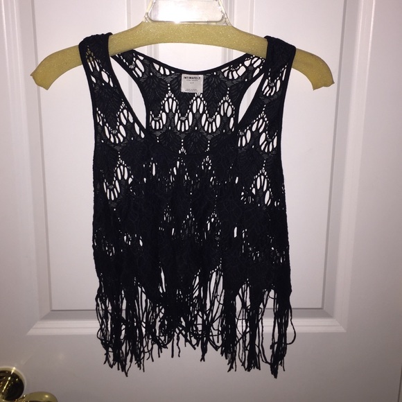 Free People Tops - Black fringe shirt