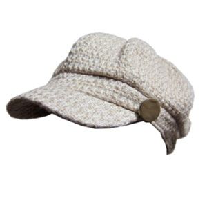 Cute newsboy hat with metallic yarn detail