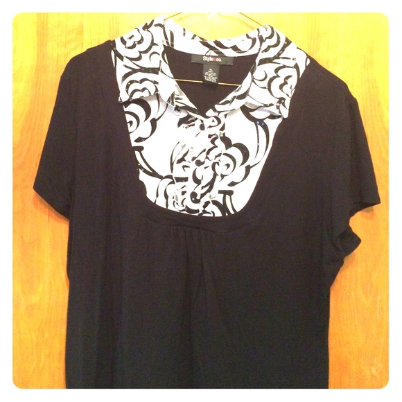 Style and Co. XL Black Swirls work blouse - Picture 1 of 2