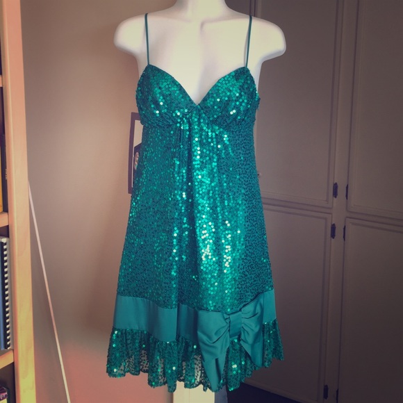 Betsey Johnson turquoise sequin dress