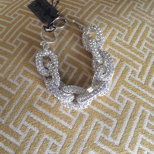 NWT J.Crew inspired pave chain link bracelet