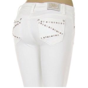 La Idol denim white new capris size 5