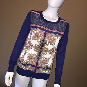 Zappo Printed Mixed Material Sweater