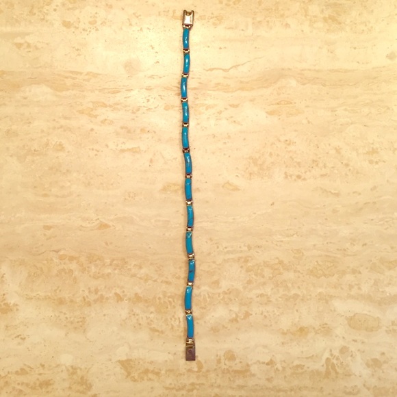 Genuine turquoise and sterling silver bracelet