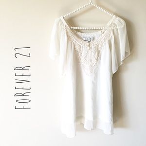 🎉 Sale 🎉 Forever 21 Cream Peasant Top