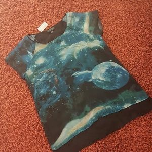 Sheer Galaxy Tunic Top