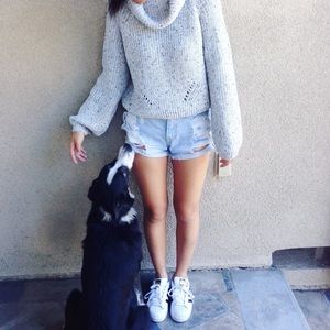 Grey turtleneck sweater