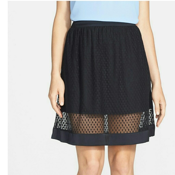Chelsea 28 Dot Pattern Sheer Overlay Skirt