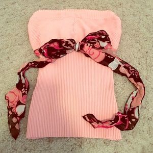 Pink Bebe tube top with sash