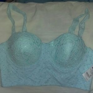 NWT light blue lace bustier