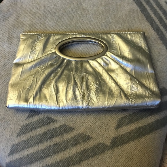Express silver clutch