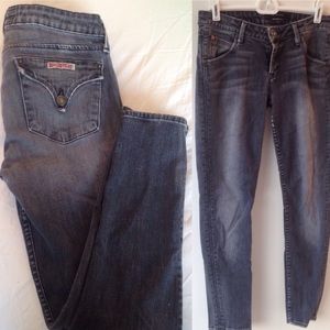 Hudson ankle skinny jeans, destructed grey Size 28