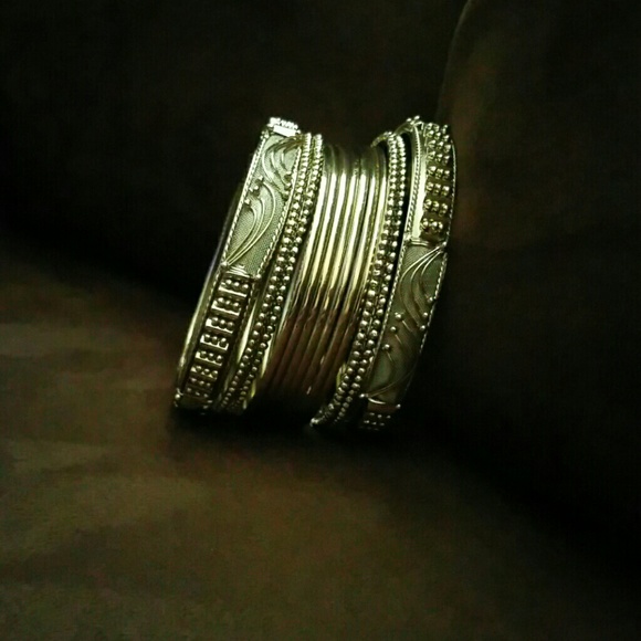 Gold tone Bangles