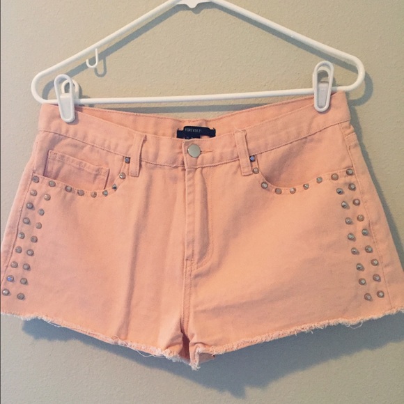 Pink high waisted shorts from forever 21